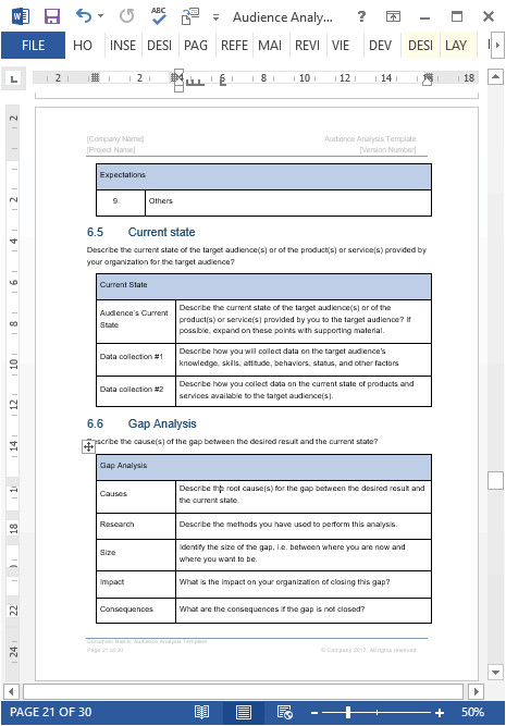 Audience Profile Template Audience Analysis Template Ms Word Excel Free Samples