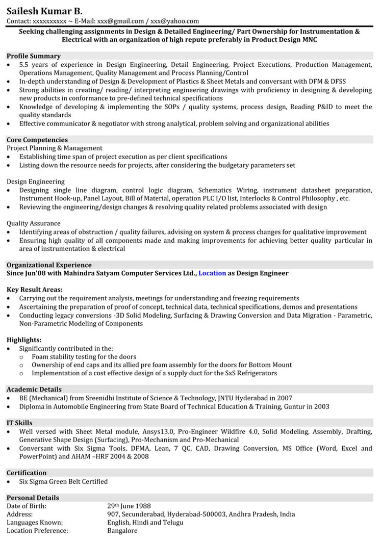 Automobile Service Engineer Resume Sample 1 Automobile Service Engineer Resume Sample Samples Of A Quality Technician Resume Perfect Resume format