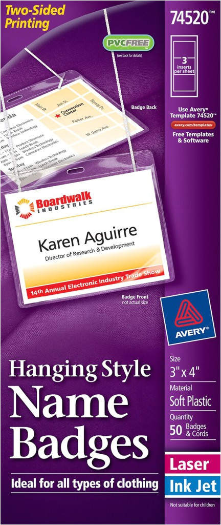 Avery Template 74520 Avery Hanging Name Badges top Loading 74520 Avery