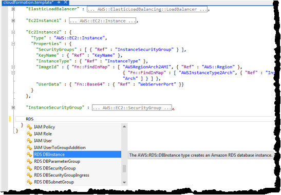 aws cloudformation template editors for visual studio and eclipse