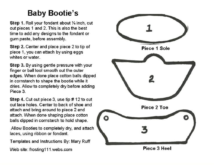 uk baby booties template for cake