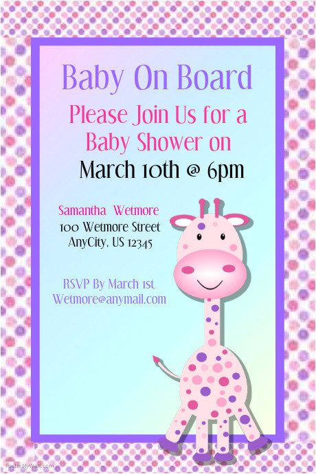 baby on board invite poster template