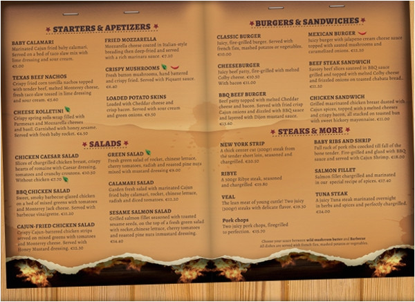 pub menu template