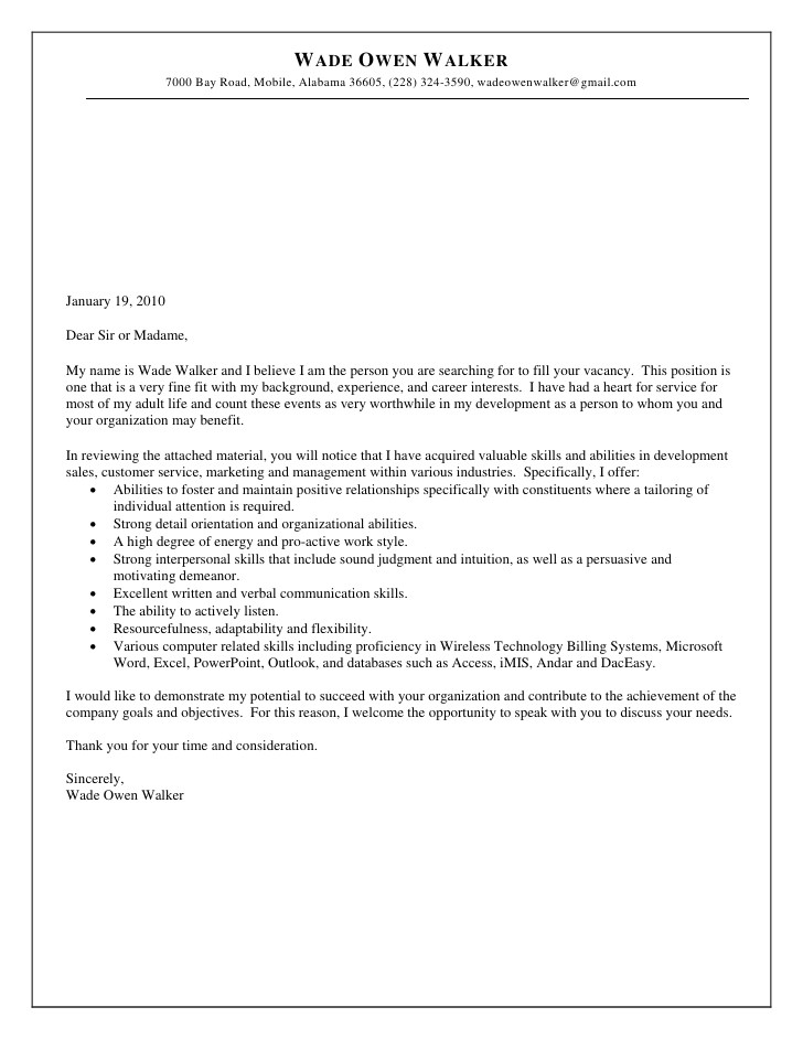 cover letter example university of