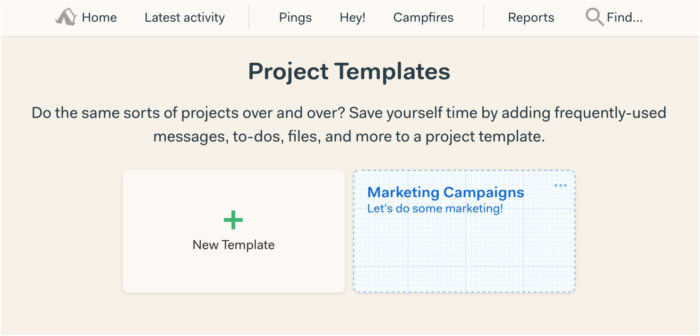 basecamp project template examples