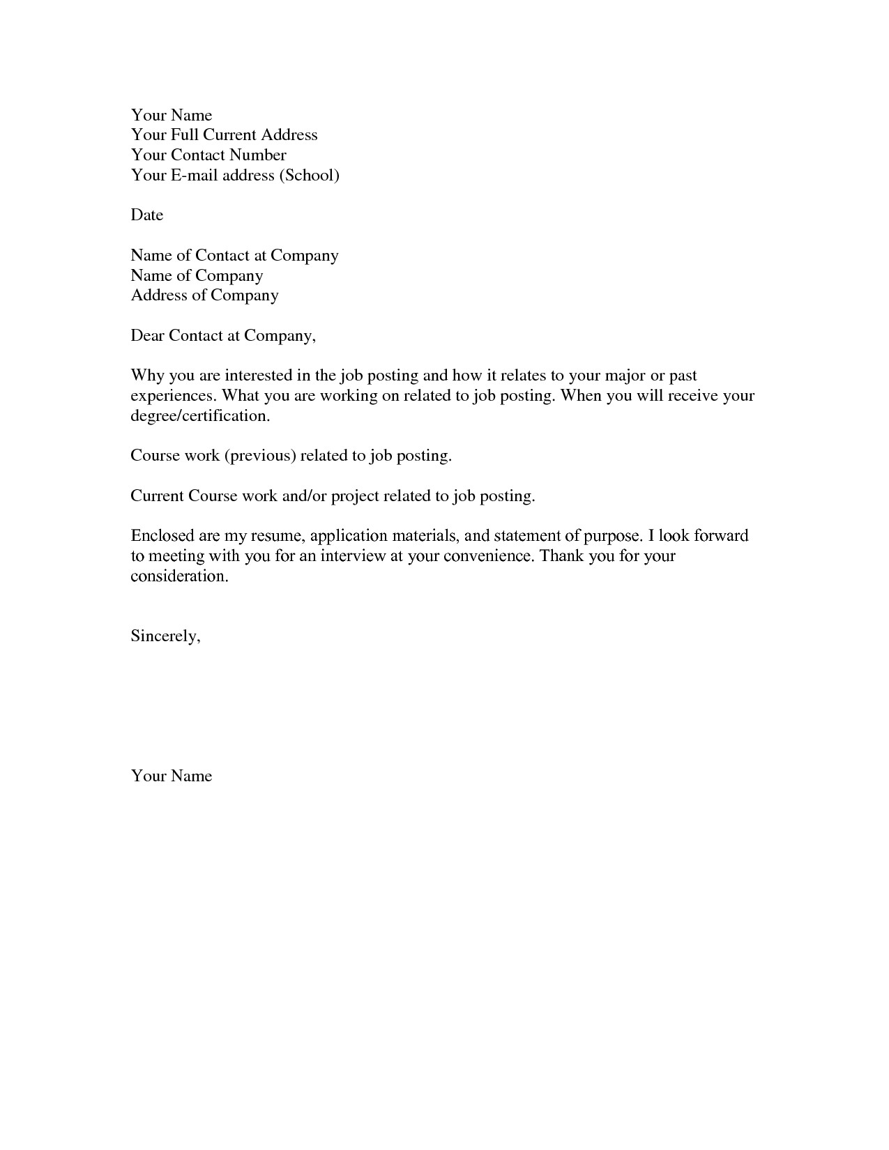 Basics Of A Cover Letter Basic Cover Letter for A Resume