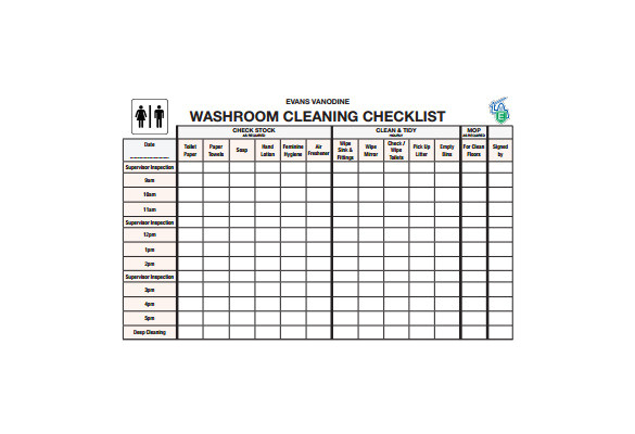 bathroom cleaning schedule template