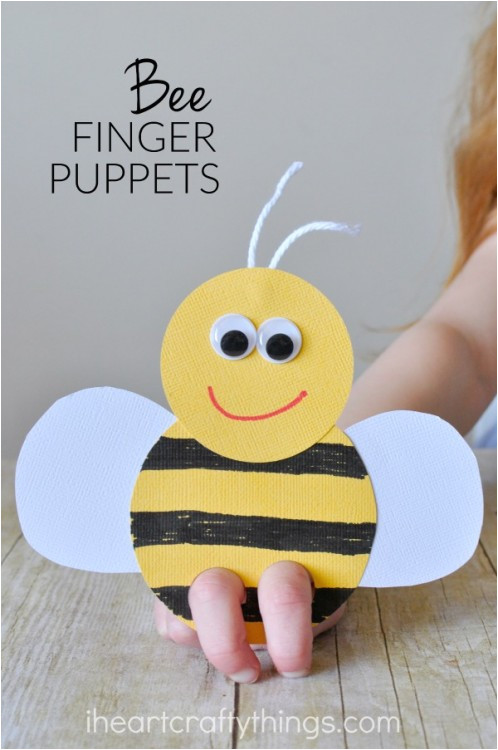 Bee Finger Puppet Template Incredibly Cute Bee Finger Puppets Craft I Heart Crafty
