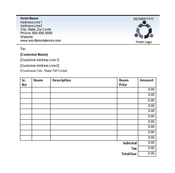 Blank Hotel Receipt Template Word 20 Hotel Receipt Templates Pdf Doc Free Premium