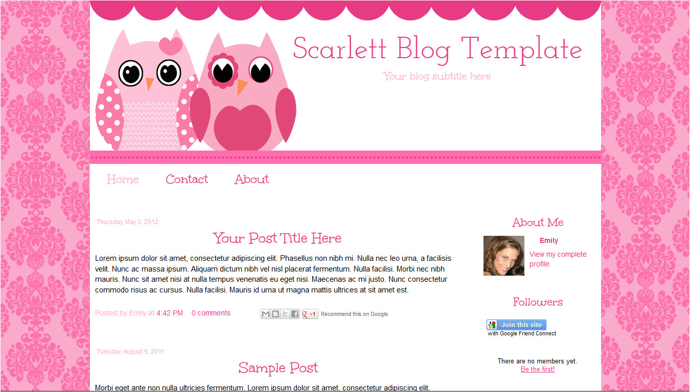scarlett blog template