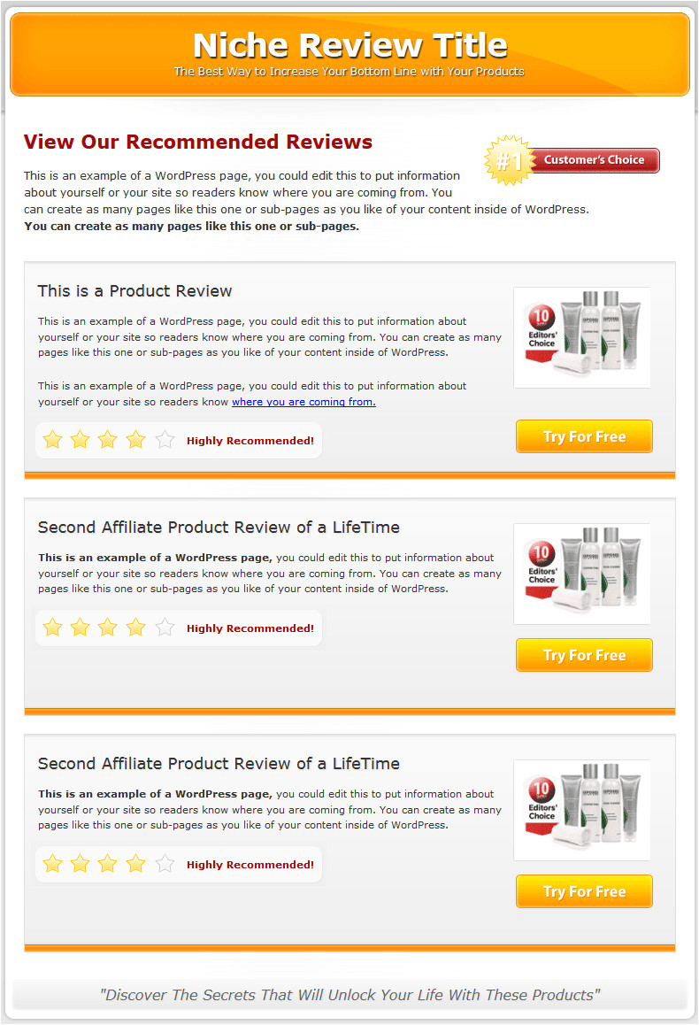 multi product review website templates mrr