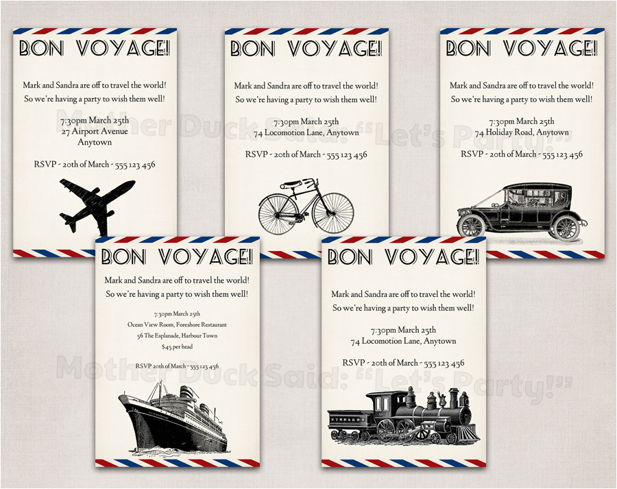 bon voyage party invitation template