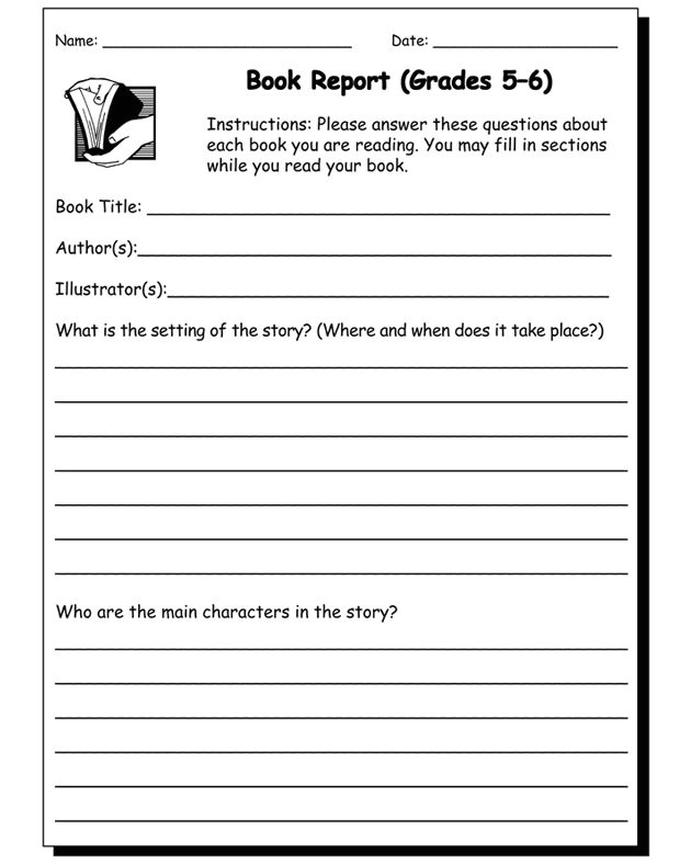 free book report form