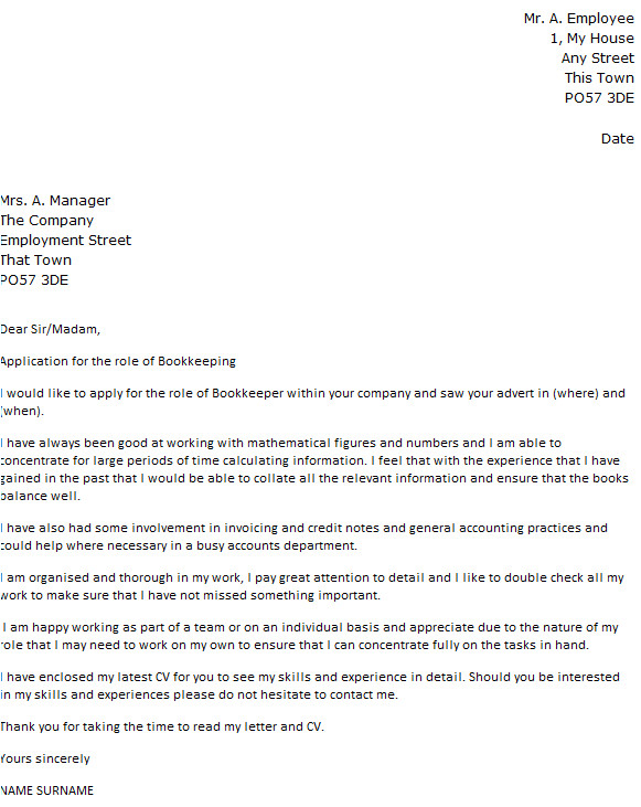 Bookkeeping Cover Letter No Experience Bookkeeper Cover Letter Example Icover org Uk