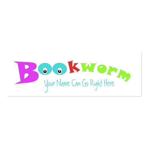 bookworm bookmark to customize business card 240485837659536581