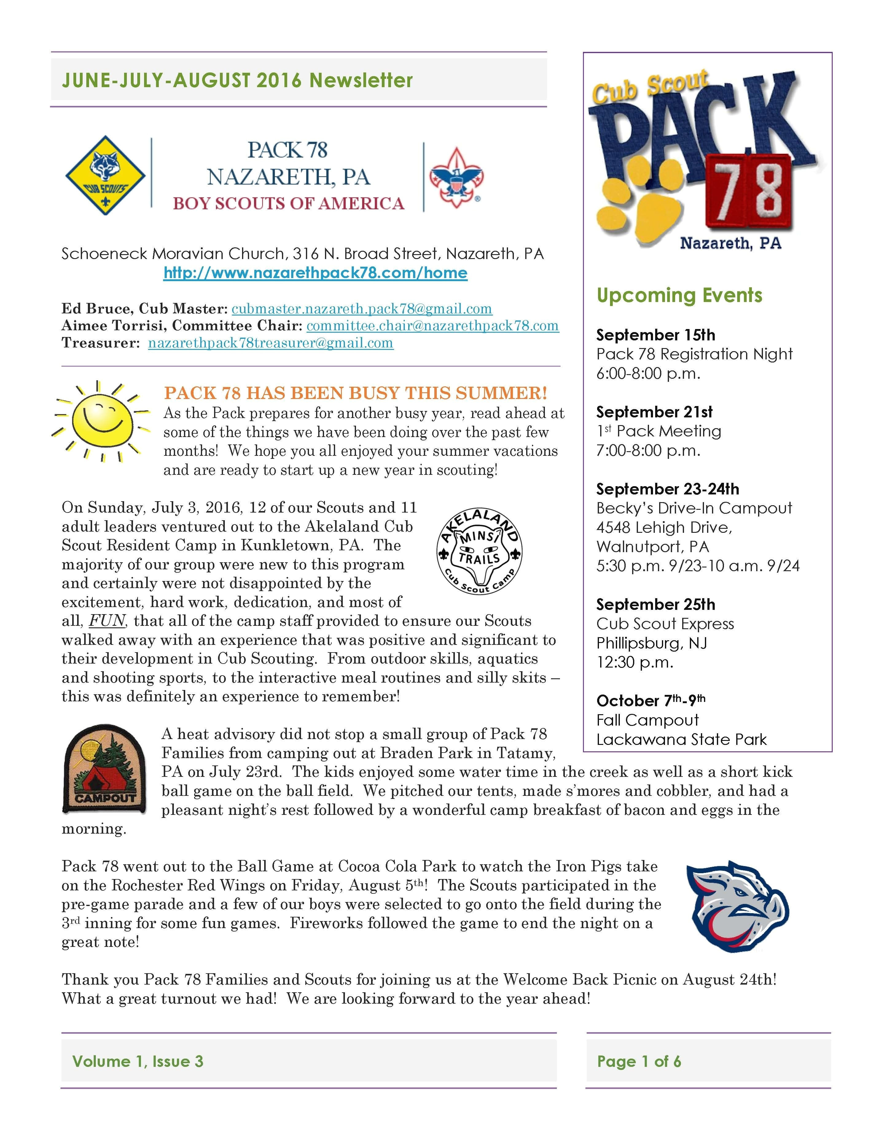 cub scout newsletter template