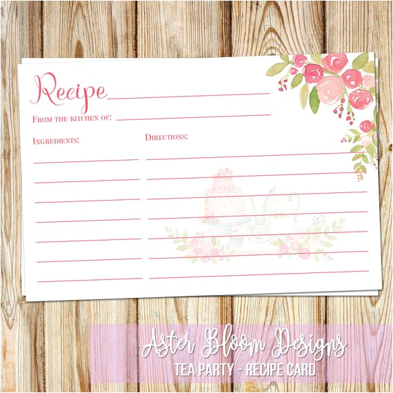 Bridal Shower Recipe Cards Templates Recipe Cards Bridal Shower Recipe Card Recipe Template