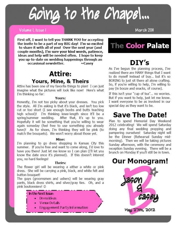 Bridesmaid Newsletter Template Bridesmaid Newsletter Template Word Templates Resume