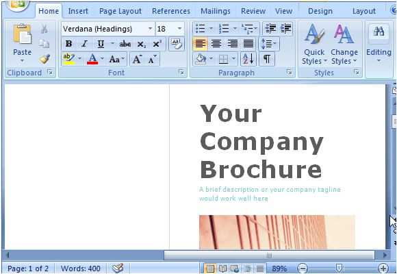 microsoft word brochure template