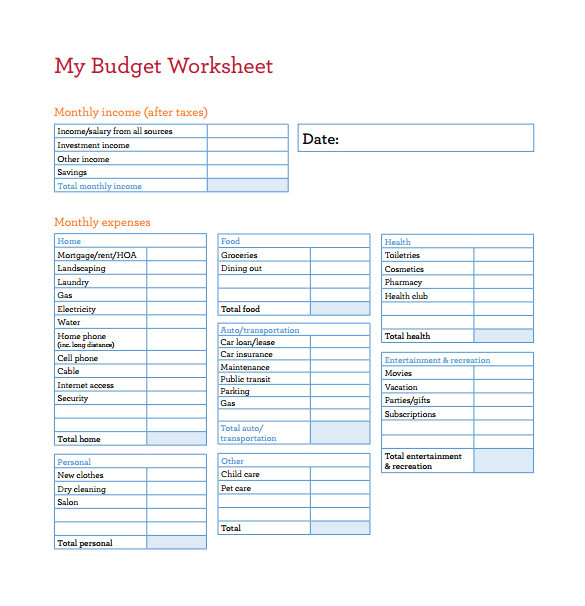 budget spreadsheet template