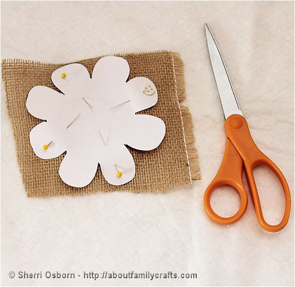 how to make burlap flower magnets