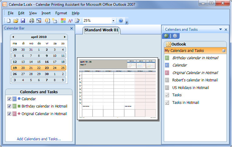 Calendar Printing assistant Templates Printing Combined Calendars Msoutlook Info