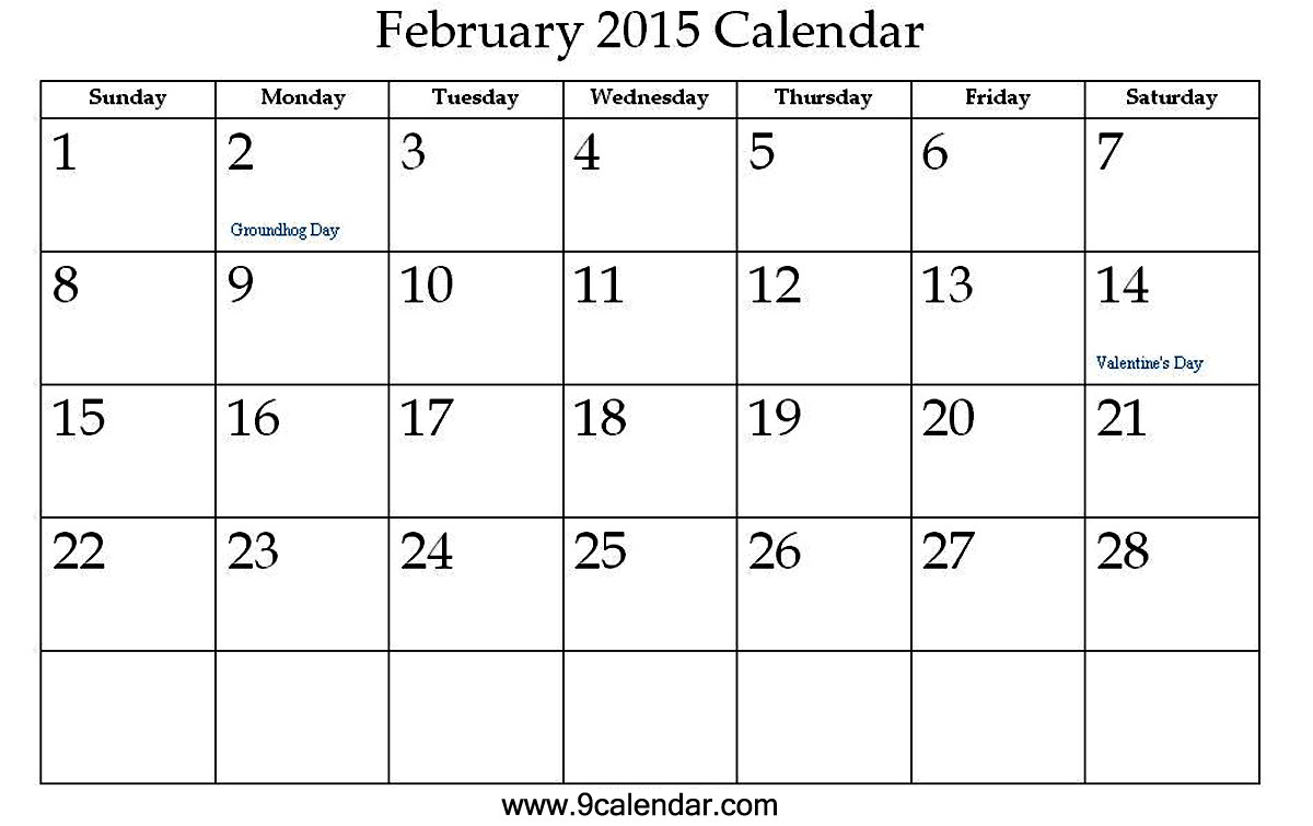 post cute free printable 2016 february 2015 blank calendars 387960
