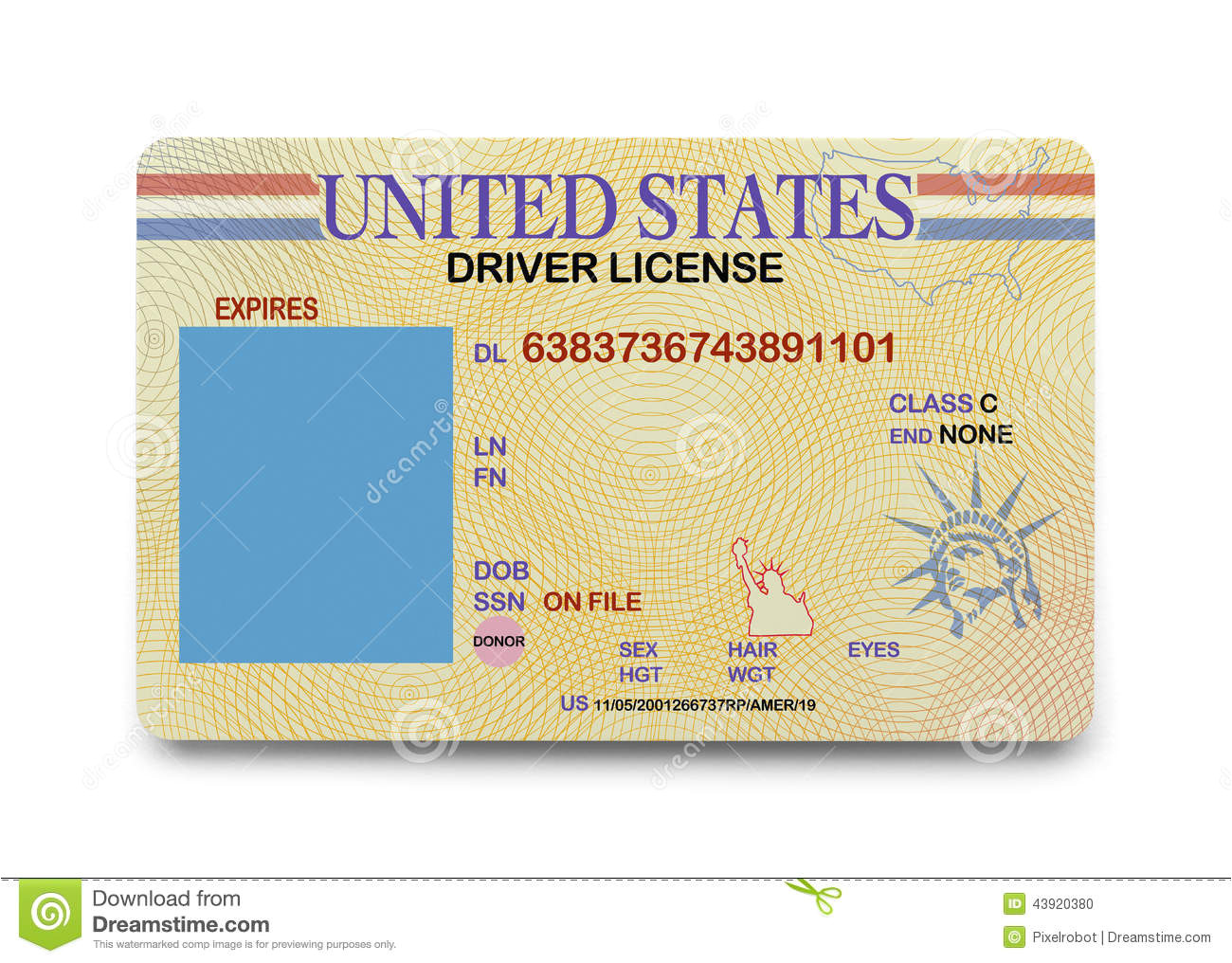 post blank drivers license template psd 264955