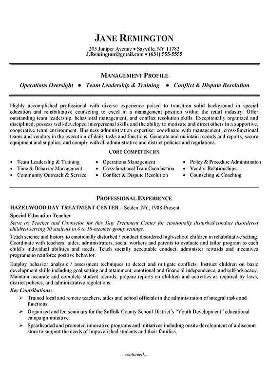 manager career change resume example