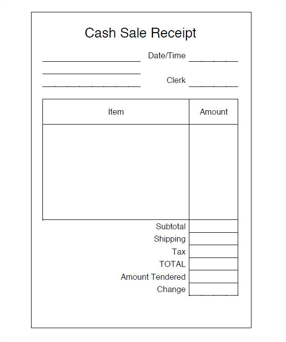 sample sales receipt
