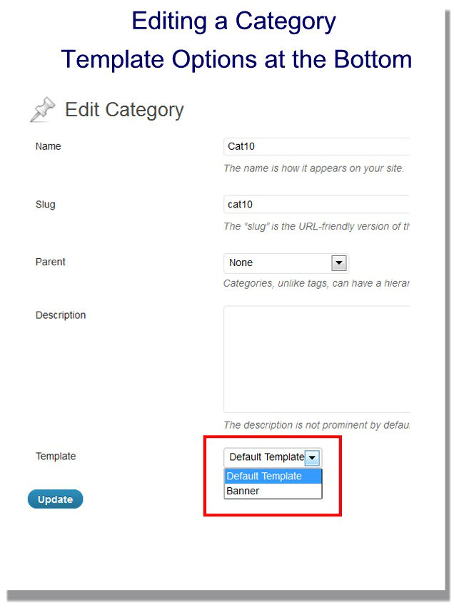 easily apply templates to your category pages