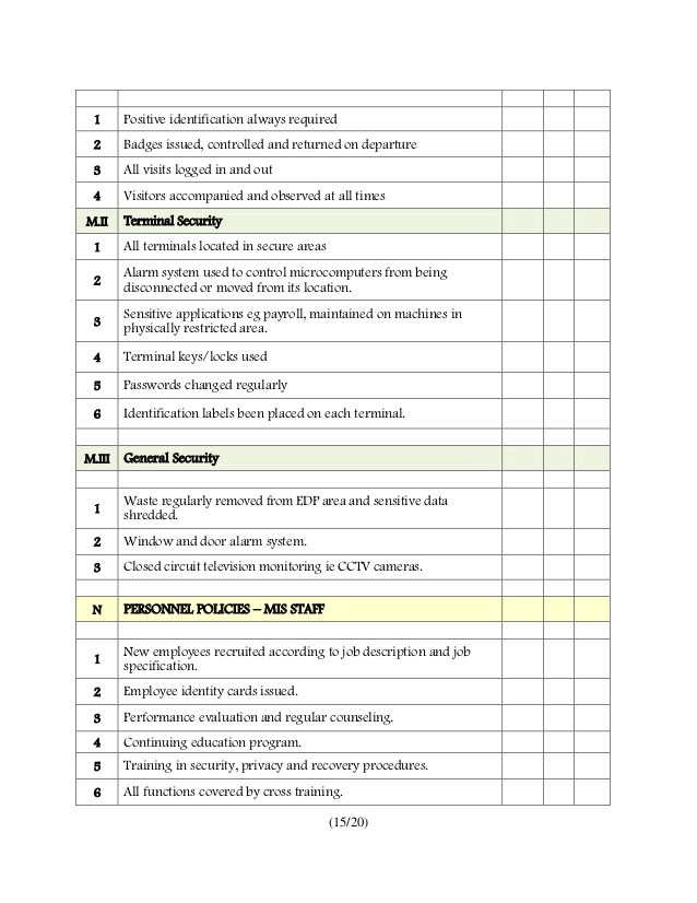 vendor security audit checklist