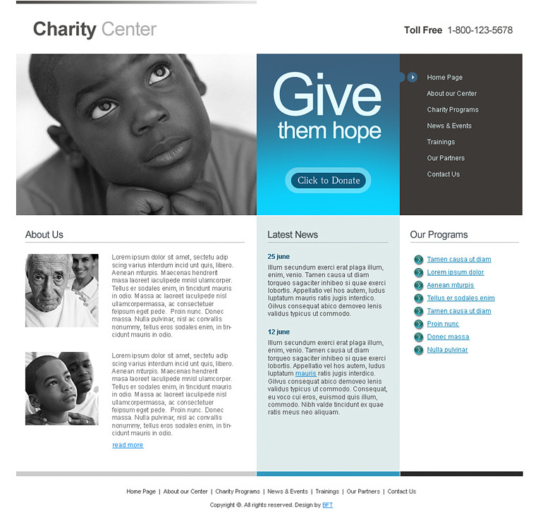 charity html website templates
