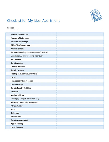 checklist templates for selecting ideal apartment 964