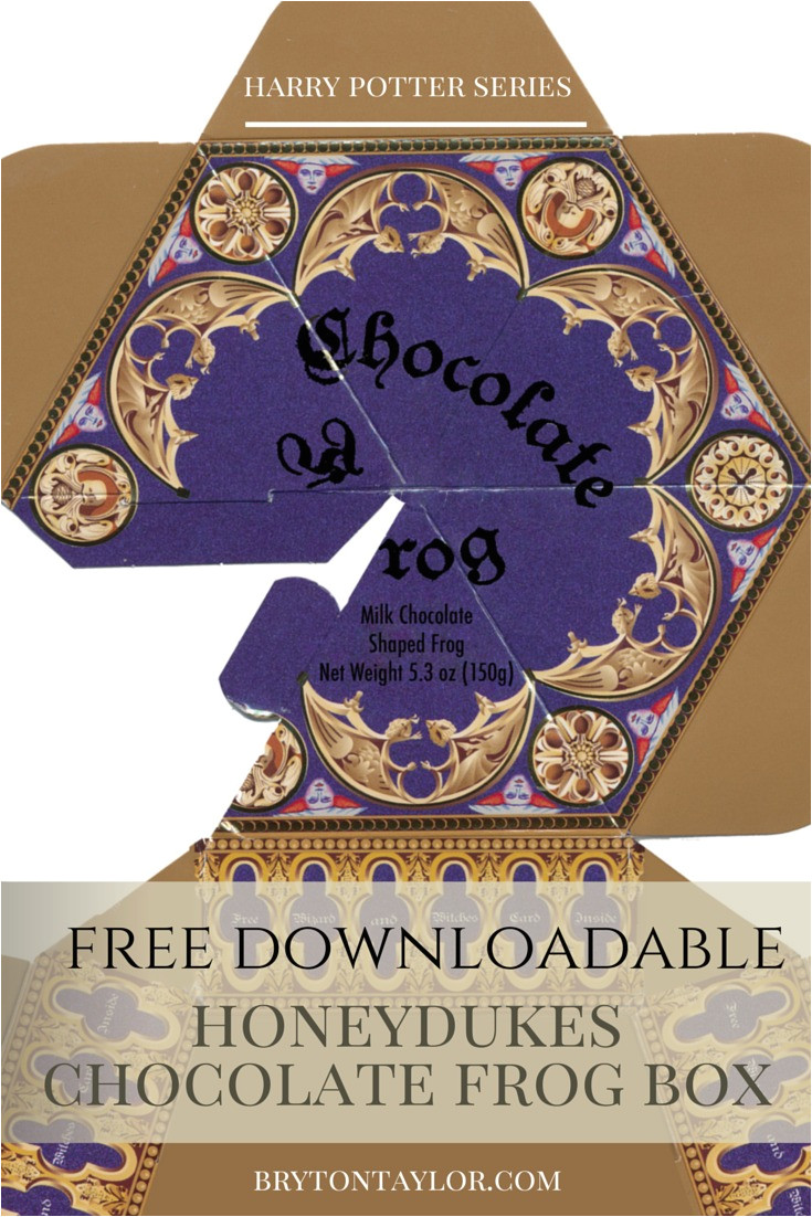 chocolate frog box template harry potter hogwarts dinner party