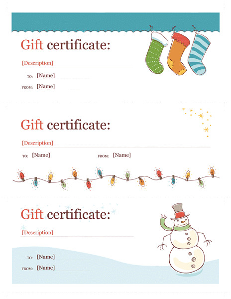 holiday gift certificate template word christmas 1516