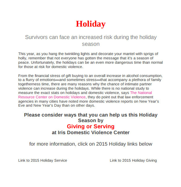 holiday memo template