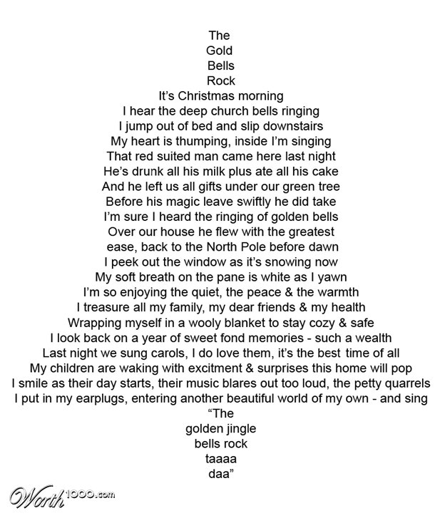 christmas tree shape poem template
