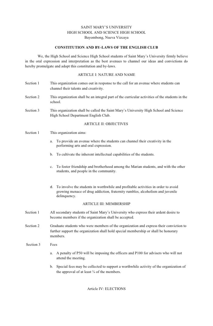 church constitution sample pdf