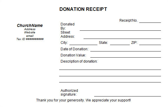 Church Receipts for Donations Template 16 Donation Receipt Template Samples Templates assistant