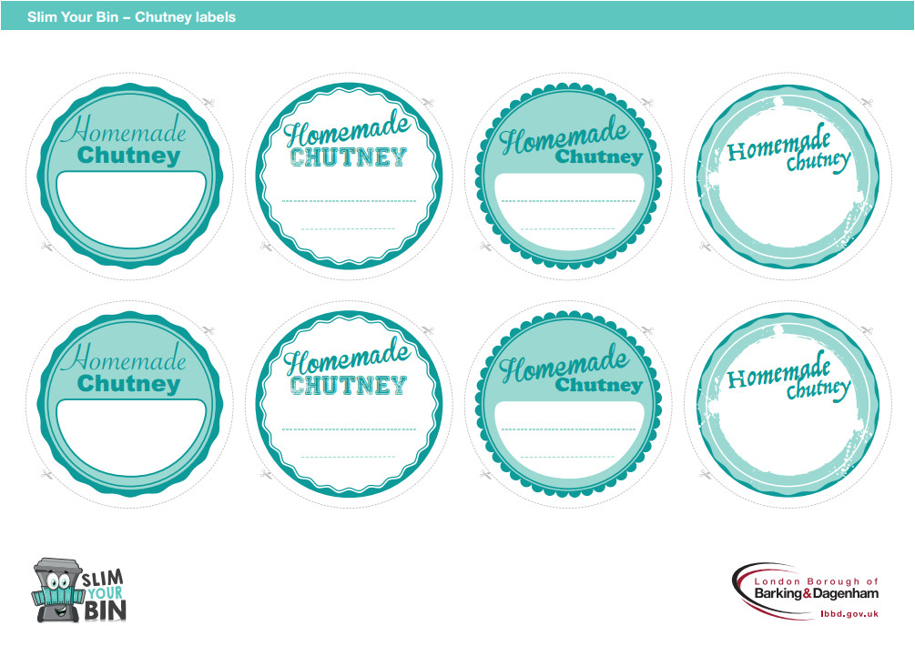 Chutney Label Templates Free Download Chutney Labels Slim Your Bin