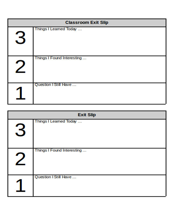 Classroom Exit Ticket Template 8 Exit Ticket Templates Free Psd Ai Vector Eps format