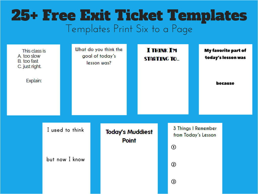 exit ticket template