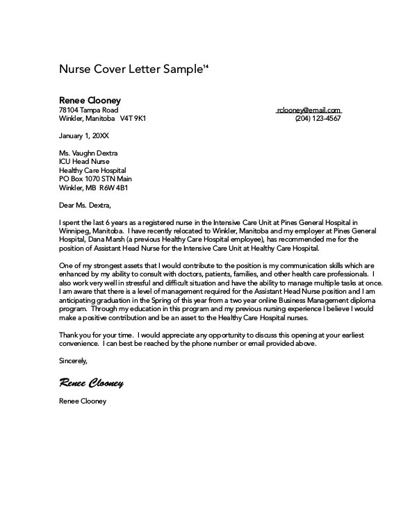 application letter for clinical nurse specialist