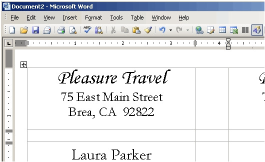 template for labels in word