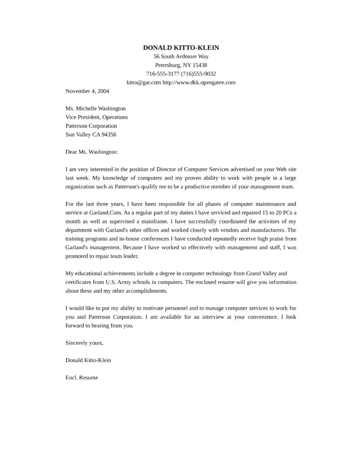 Computer Networking Cover Letter Director Of Computer Services Network Engineer Cover