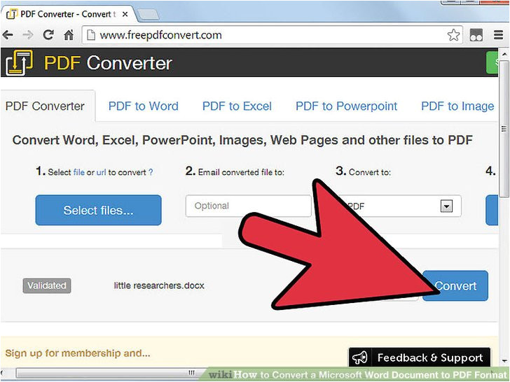 convert a microsoft word document to pdf format
