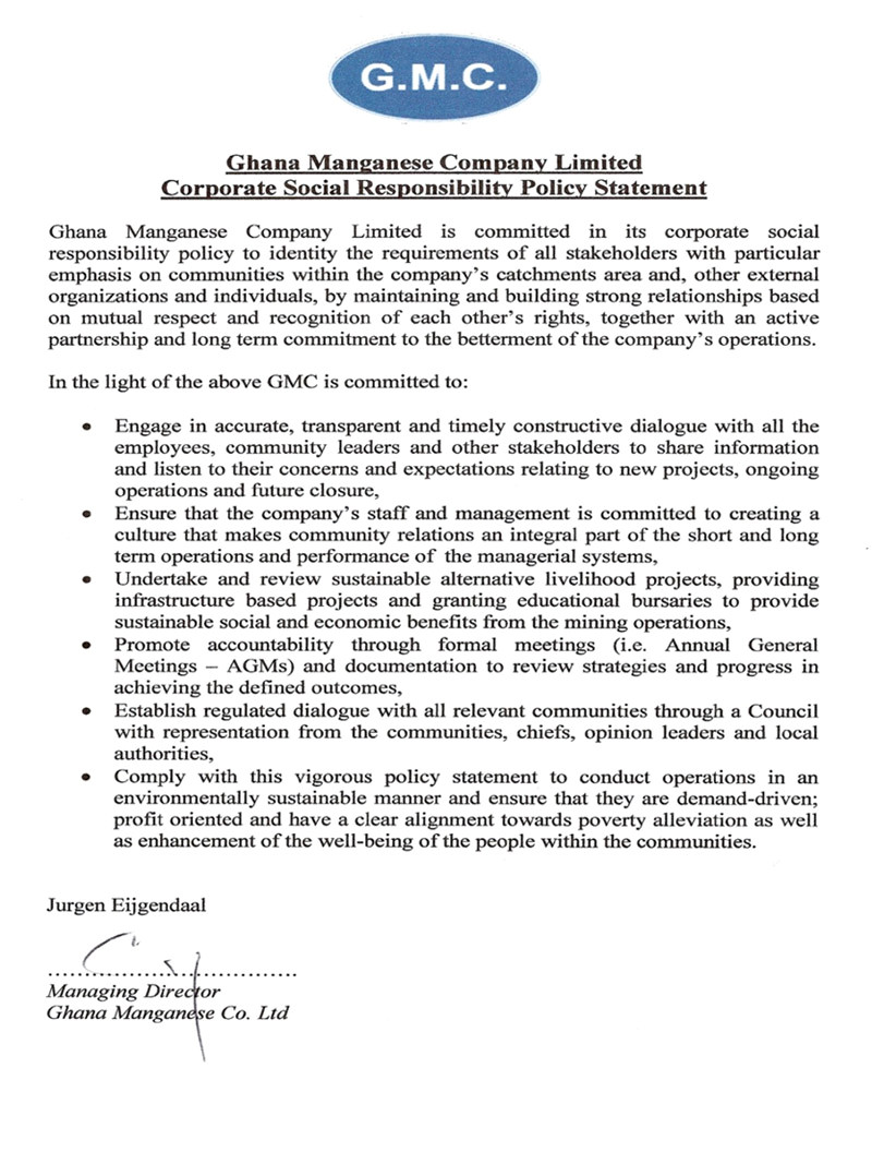 Corporate social Responsibility Policy Template Gmc Home