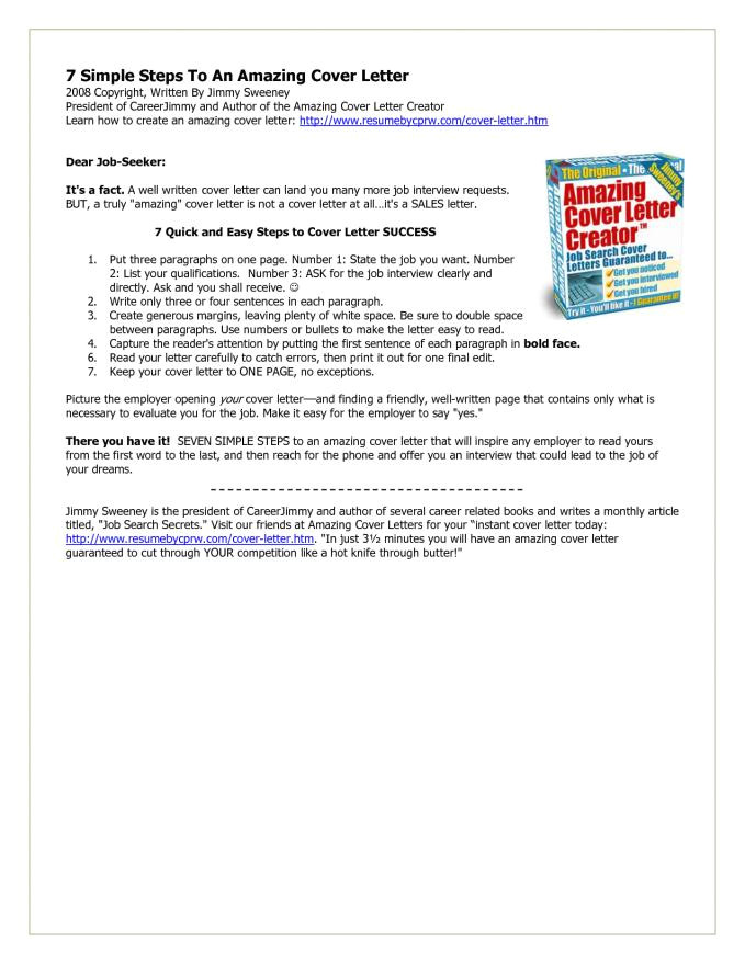 free cover letter creator
