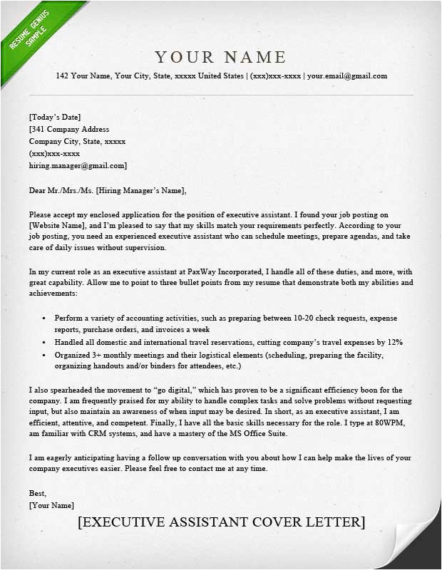 Cover Letter Examples for Executive assistant Positions Administrative assistant Executive assistant Cover